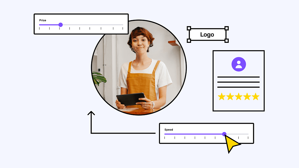 Mobile app development timeline and pricing illustration