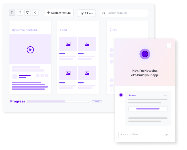 Builder.ai virtual assitant in customer dashboard