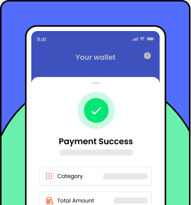 Fintech app screen highlighting payment success screen
