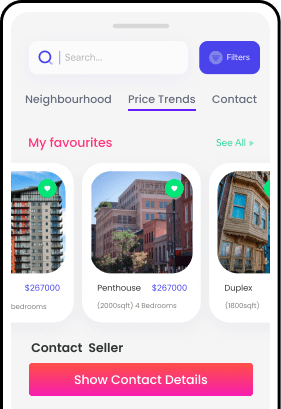 House rental mobile app screen