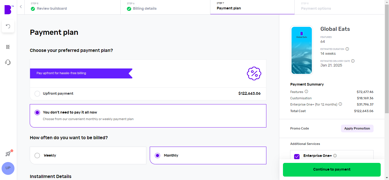 Select the payment plan feasible to you and proceed to payments